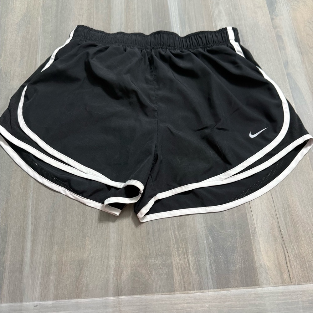 Nike Women's Black and White Athletic Shorts